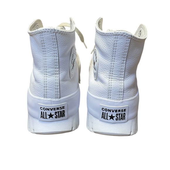 Converse White Chuck Taylor All Star Lugged 2.0 Hi Platform Leather Womens 10.5 - Picture 6 of 11